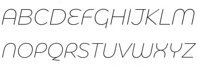 Eastman Alternate Trial Extralight Italic Caratteri MAIUSCOLE
