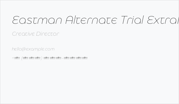 Eastman Alternate Trial Extralight Italic Business Card
