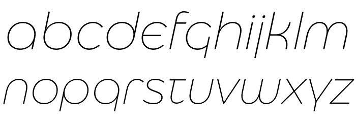 Eastman Alternate Trial Extralight Italic Font LOWERCASE