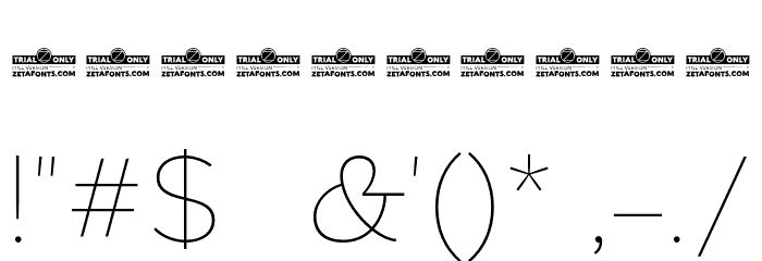 Eastman Alternate Trial Extralight Font OTHER CHARS