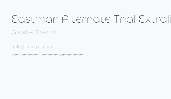 Eastman Alternate Trial Extralight Business Card