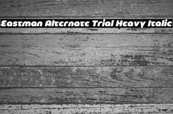 Eastman Alternate Trial Heavy Italic Font examples
