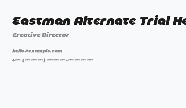 Eastman Alternate Trial Heavy Italic Business Card