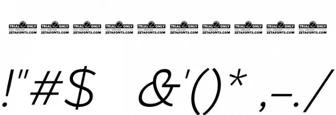 Eastman Alternate Trial Light Italic Font OTHER CHARS