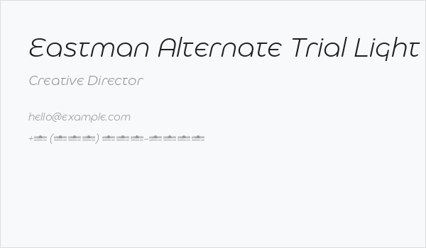 Eastman Alternate Trial Light Italic Business Card