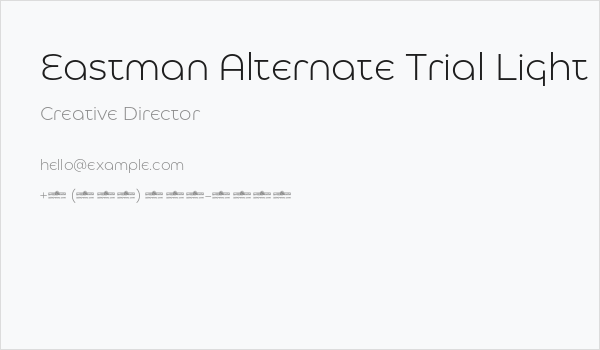 Eastman Alternate Trial Light Business Card