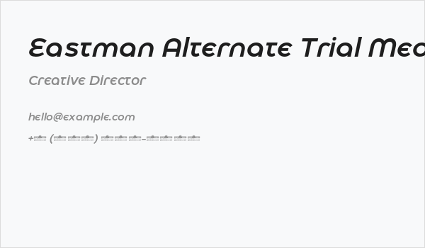 Eastman Alternate Trial Medium Italic Business Card