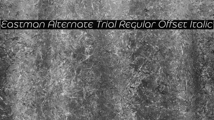 Eastman Alternate Trial Regular Offset Italic Example 1