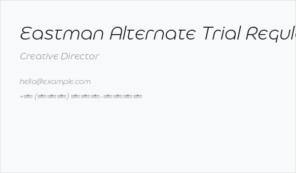 Eastman Alternate Trial Regular Offset Italic Business Card