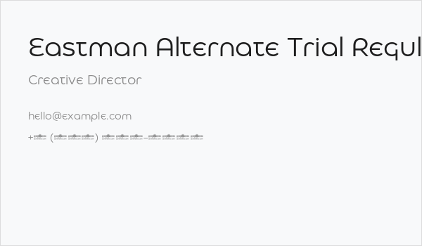 Eastman Alternate Trial Regular Business Card