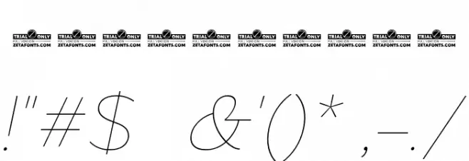 Eastman Alternate Trial Thin Italic Font OTHER CHARS
