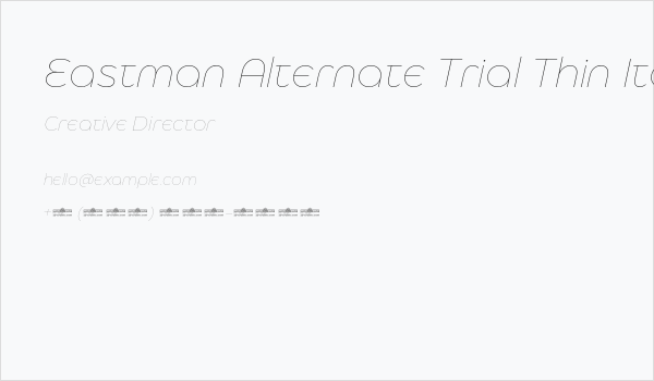 Eastman Alternate Trial Thin Italic Business Card
