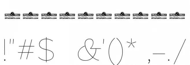 Eastman Alternate Trial Thin Font OTHER CHARS