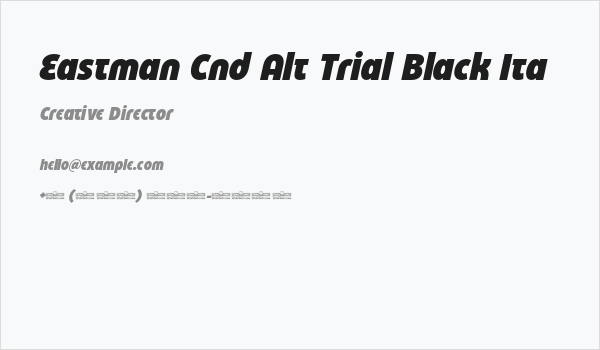 Eastman Cnd Alt Trial Black Ita Business Card