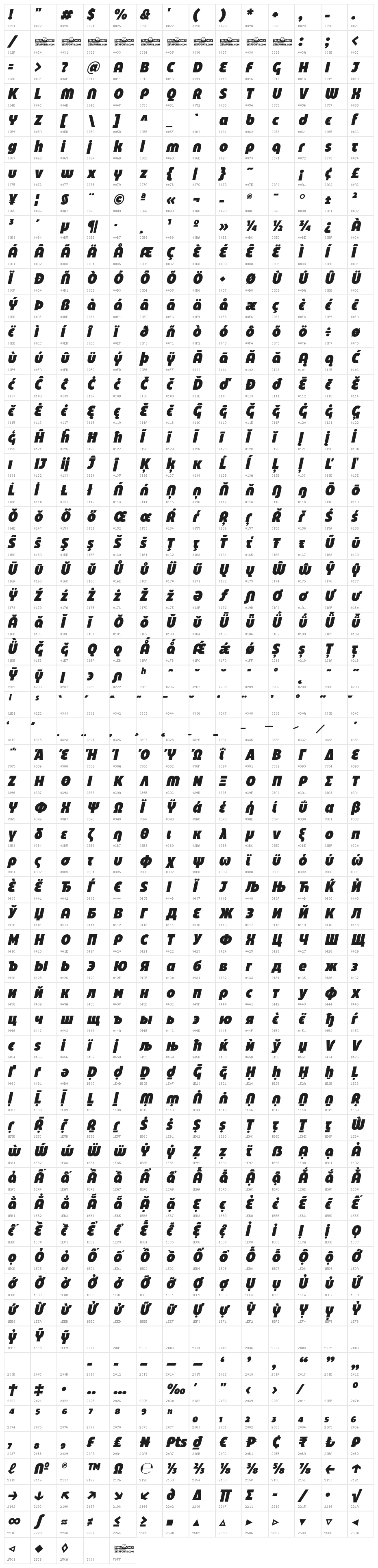 Eastman Cnd Alt Trial Heavy Ita Character Map