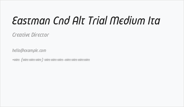Eastman Cnd Alt Trial Medium Ita Business Card