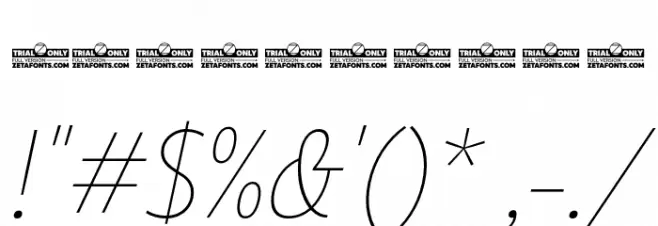 Eastman Cnd Alt Trial XLight Ita Font OTHER CHARS