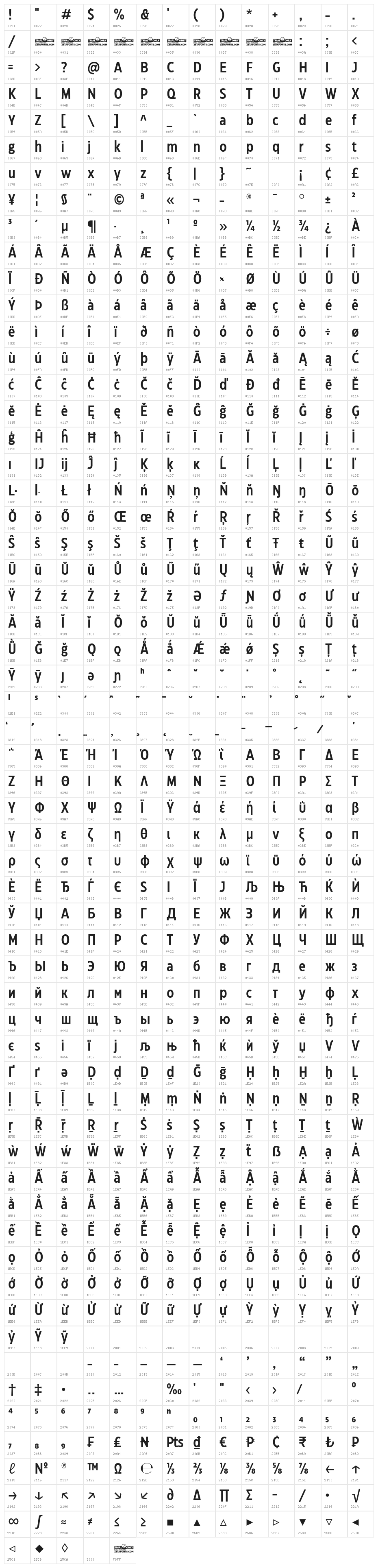 Eastman Cnd Trial DmBold Character Map