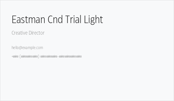Eastman Cnd Trial Light Business Card