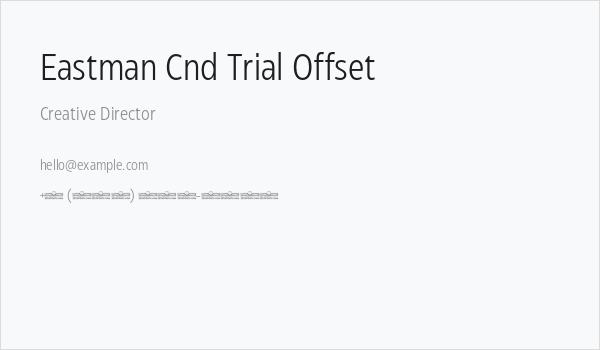 Eastman Cnd Trial Offset Business Card