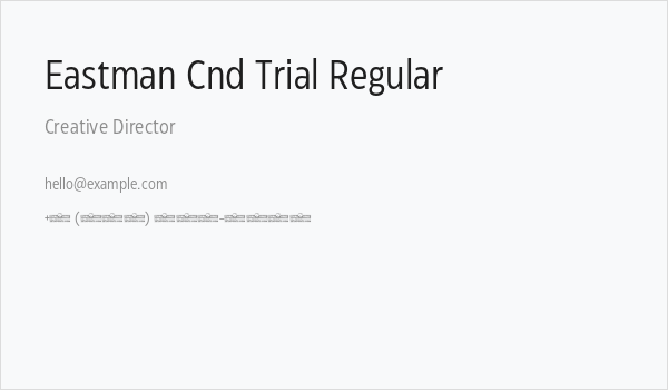 Eastman Cnd Trial Regular Business Card
