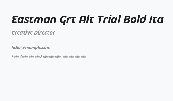 Eastman Grt Alt Trial Bold Ita Business Card