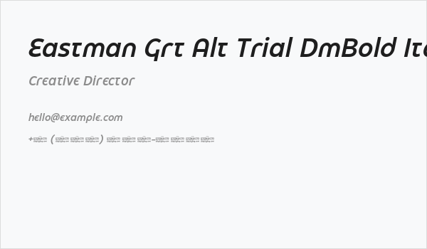 Eastman Grt Alt Trial DmBold Ita Business Card