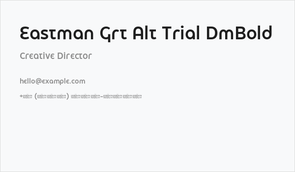 Eastman Grt Alt Trial DmBold Business Card