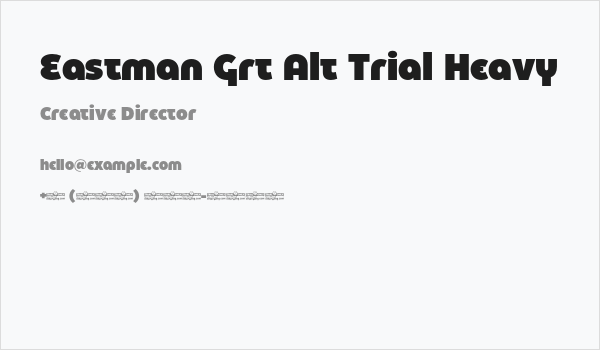 Eastman Grt Alt Trial Heavy Business Card