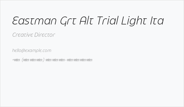 Eastman Grt Alt Trial Light Ita Business Card