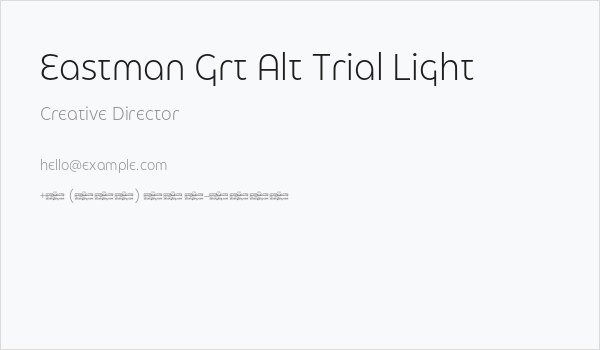 Eastman Grt Alt Trial Light Business Card