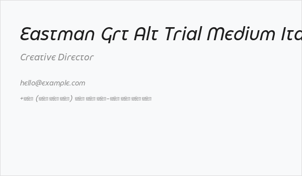 Eastman Grt Alt Trial Medium Ita Business Card