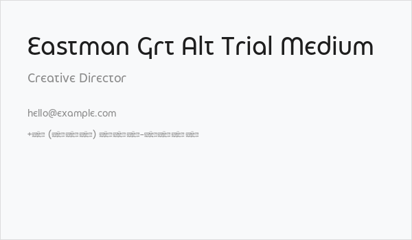 Eastman Grt Alt Trial Medium Business Card