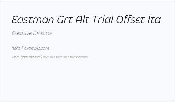 Eastman Grt Alt Trial Offset Ita Business Card