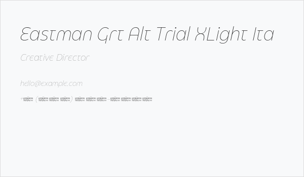 Eastman Grt Alt Trial XLight Ita Business Card