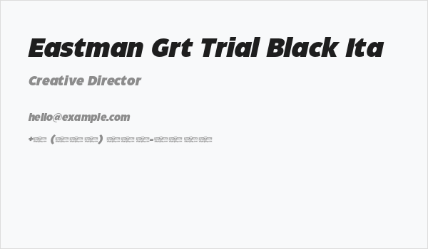 Eastman Grt Trial Black Ita Business Card