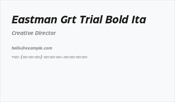Eastman Grt Trial Bold Ita Business Card