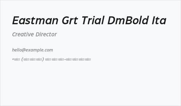 Eastman Grt Trial DmBold Ita Business Card