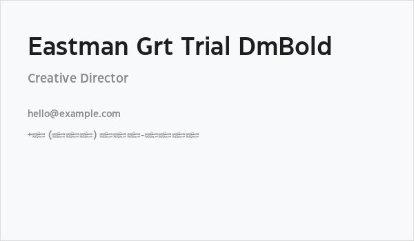 Eastman Grt Trial DmBold Business Card