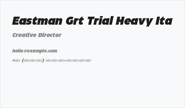 Eastman Grt Trial Heavy Ita Business Card