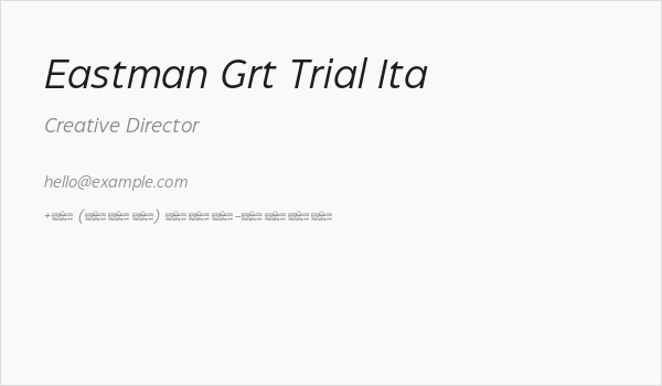 Eastman Grt Trial Ita Business Card