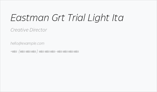 Eastman Grt Trial Light Ita Business Card