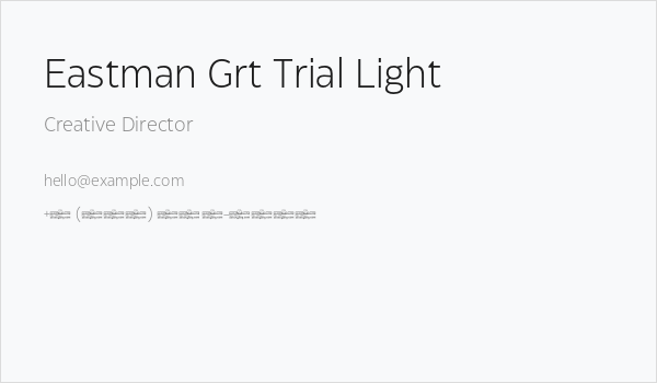 Eastman Grt Trial Light Business Card