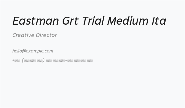 Eastman Grt Trial Medium Ita Business Card