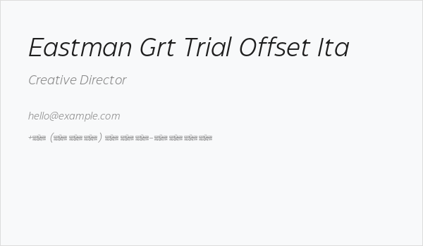 Eastman Grt Trial Offset Ita Business Card