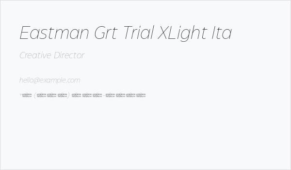 Eastman Grt Trial XLight Ita Business Card