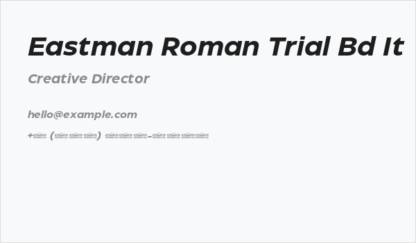Eastman Roman Trial Bd It Business Card