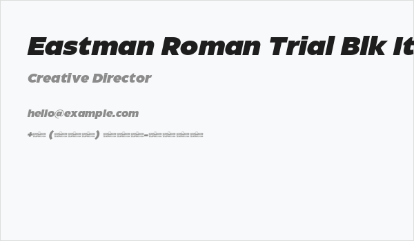 Eastman Roman Trial Blk It Business Card