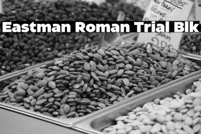 Eastman Roman Trial Blk Font examples