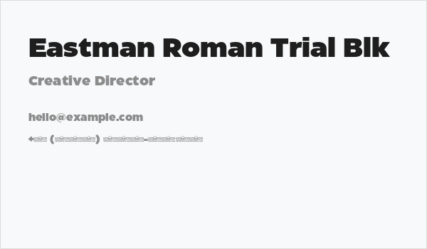 Eastman Roman Trial Blk Business Card
